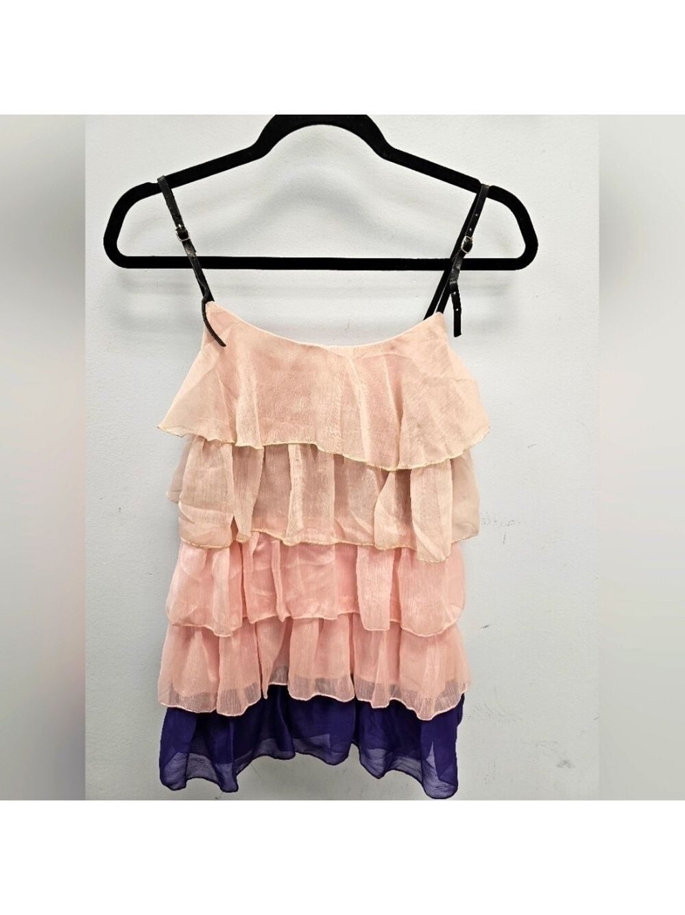 Leather Buckle Strap Ruffles tank top NWT size Small Both for price of 1